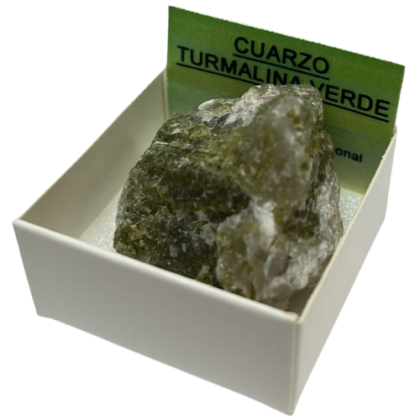 piedra en bruto, natural cuarzo turmalina verde