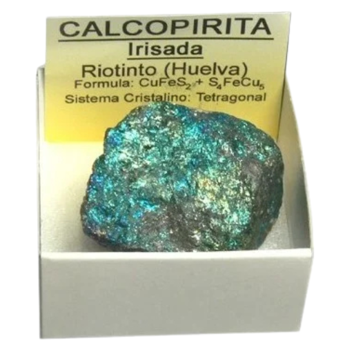 piedra en bruto, natural calcopirita irisada