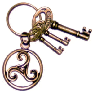 llavero trisquel celta con llaves