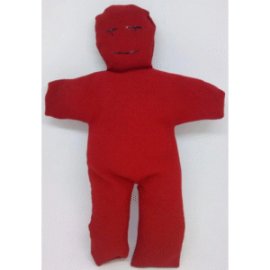 muÑeco vudu de tela (rojo)