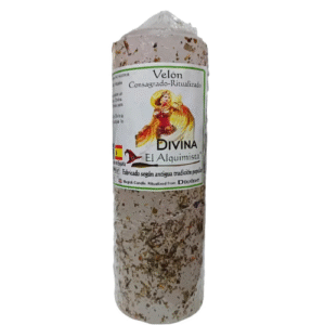 velon divina, con hierbas y aceite 17 cm. x 6 cm.