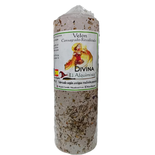 velon divina, con hierbas y aceite 17 cm. x 6 cm. velon divina, con hierbas y aceite 17 cm. x 6 cm.