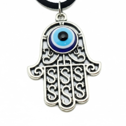 colgante mano de fatima con ojo turco (amuleto mal de ojo) 3cm