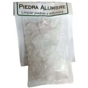 piedra alumbre, para alumbrar sin velas.