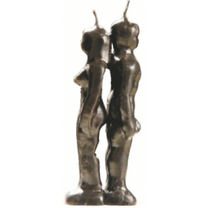 vela pareja separación negra 18cm