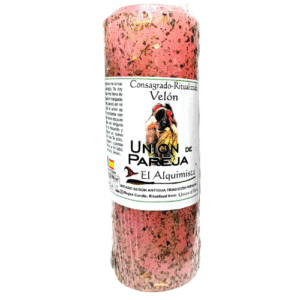 velon union de pareja preparado con hierbas y aceites 17cm. x 6 cm.