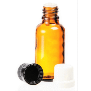 frasco marrón vidrio 50 ml. ( ideal esencias) con tapon gotero incluida