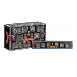 incienso super hit caja con 12 paquetes de 15 gm .