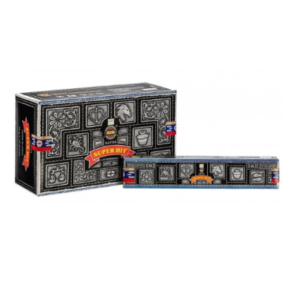 incienso super hit caja con 12 paquetes de 15 gm .