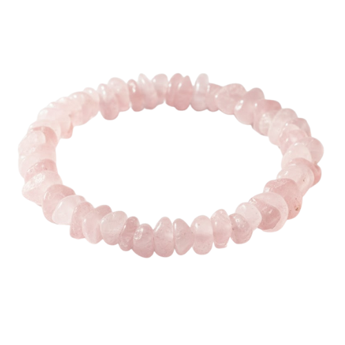 pulsera chip piedra cuarzo rosa