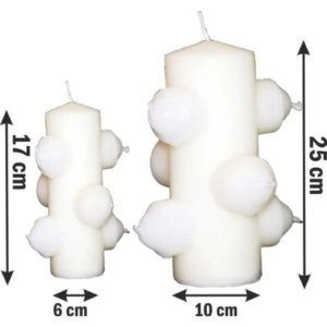 velÓn 7 mechas blanco gigante 25 x 10 cm.