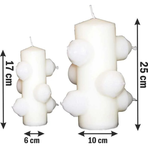 velÓn 7 mechas blanco gigante 25 x 10 cm.