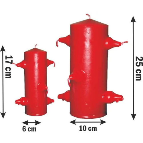 velon 7 mechas rojo gigante 25 x 10 cm. velon 7 mechas rojo gigante 25 x 10 cm.