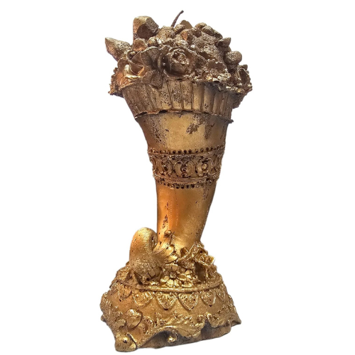 vela cuerno de la abundancia 25 cm dorada vela cuerno de la abundancia 25 cm dorada