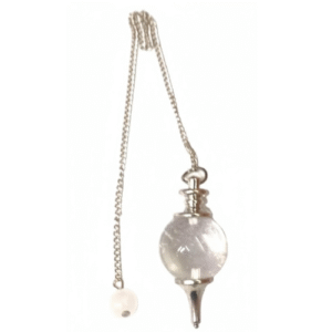 pendulo cuarzo blanco y metal