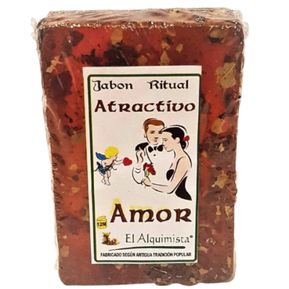jabon amor echo a mano con hierbas 100 g.