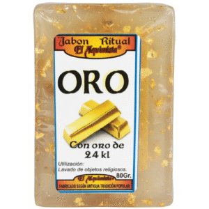 jabon oro con trozos de oro en su interior, hecho a mano 100g.