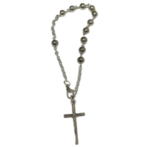 pulsera rosario esfera metal