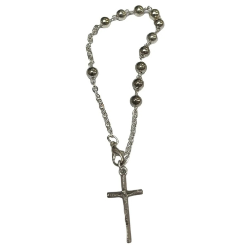 pulsera rosario esfera metal