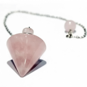 pendulos piedra forma conica cuarzo rosa