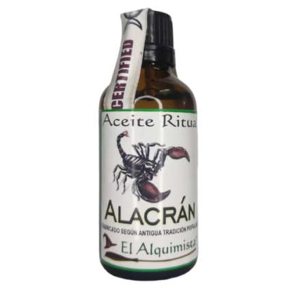 aceite alacran ritualizado, fabricado en españa