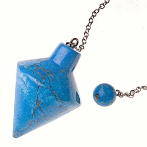 pendulos piedra forma conica howlita ( turquenita)