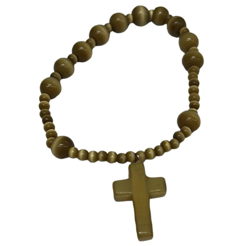pulsera rosario elastica marron, italianas pulsera rosario elastica marron, italianas