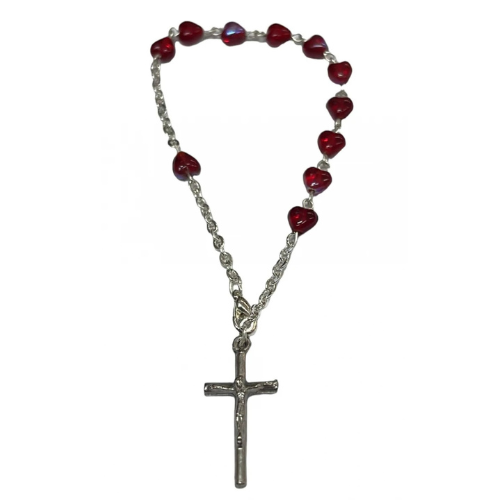 pulsera rosario corazón roja pulsera rosario corazón roja
