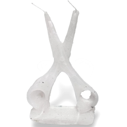 vela tijera blanca 15 cm para cortar