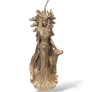 vela hecate dorada diosa diosa de la magia, la hechicería y la brujería 25cm
