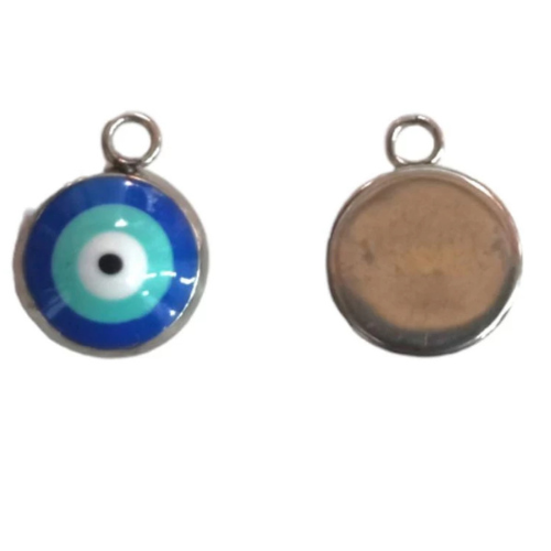 amuleto corazon ojo turco de acero y cristal