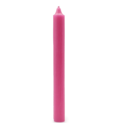 vela bujia rosa 18 cm.