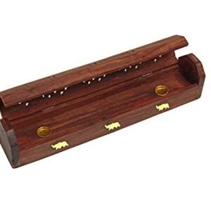Caja inciensos de madera tallada
