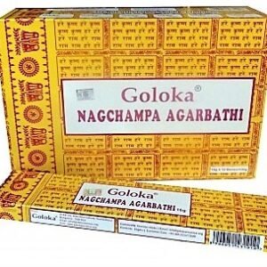 INCIENSO Goloka NAG CHAMPA (caja amarilla) Caja con 12 paquetes de 15 gm .