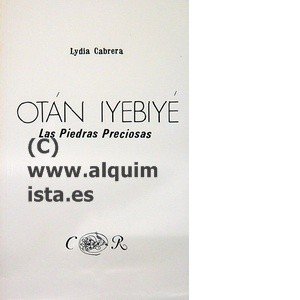 LIBRO OTAN IYEBIYE LAS PIEDRA  PRECIOSAS Lydia Cabrera