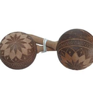 Maracas (pareja) grabadas hechas a mano. Cuba.