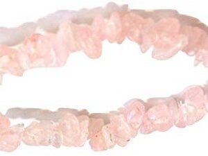 PULSERA CHIP PIEDRA  cuarzo rosa