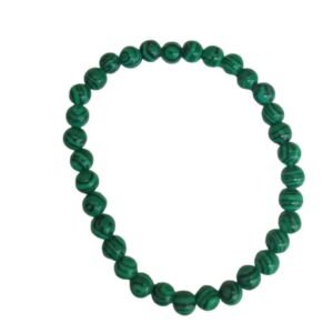 PULSERA Malaquita redonda. Simil.