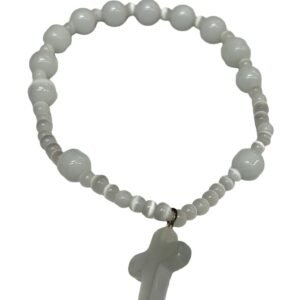 Pulsera Rosario Elastica blanca, italianas