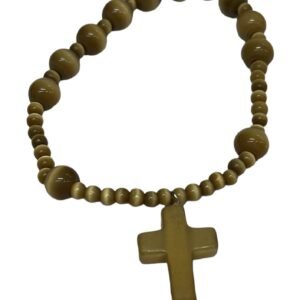 Pulsera Rosario Elastica marron, italianas