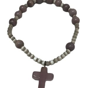 Pulsera Rosario Elastica morada, italianas