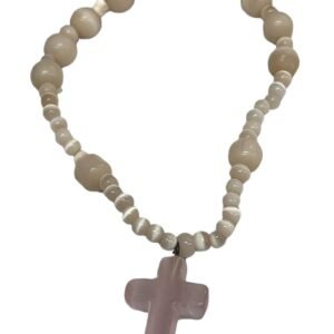 Pulsera Rosario Elastica rosa, italianas