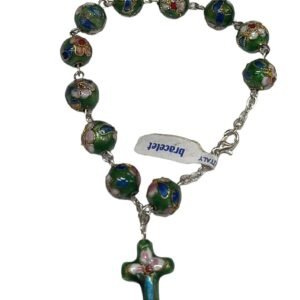 Pulsera Rosario flor metal, italiana