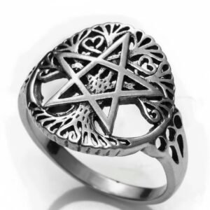 anillo pentagrama plata de ley