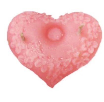 VELA JABON CORAZON ROSA MINI (flores)