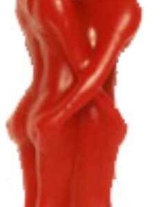 Vela Pareja Entrelazada Mediana Roja 18cm