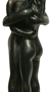 VELA PAREJA ENTRELAZADA NEGRA 20 cm.