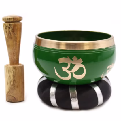 Set de Cuenco Tibetano -10,7 cm -Árbol de la vida - Verde
