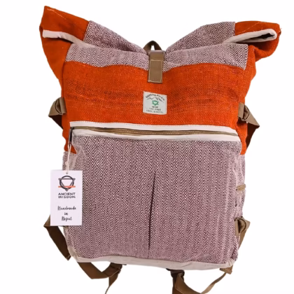 Mochila para Senderismo de Cáñamo - Naranja Atardecer
