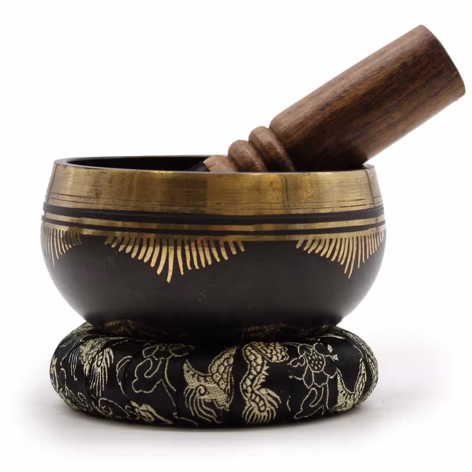 Set de cuenco tibetano - 9x5 cm. - Flor de la vida